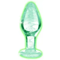 Glow-In-The-Dark Glas-Analplug - Mittelgroß Glow-In-The-Dark Glas-Analplug - Mittelgroß