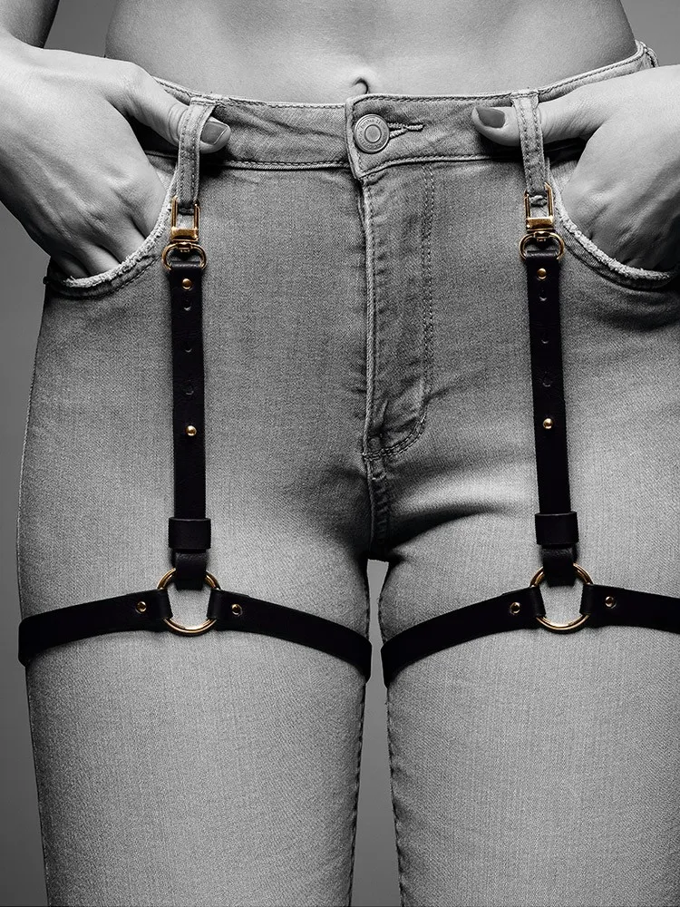 Bijoux Indiscrets Maze: Oberschenkel-Strapshalter, schwarz Bijoux Indiscrets Maze: Oberschenkel-Strapshalter, schwarz