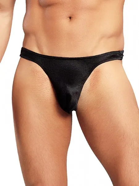 Male Power Satin: String, schwarz (S/M) Male Power Satin: String, schwarz (S/M)