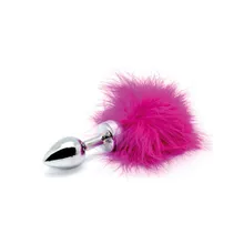 Edelstahl-Plug mit Feder, silber/pink Edelstahl-Plug mit Feder, silber/pink