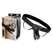 LUX FETISH Unisex Vibrating Hollow Double Strap-On LUX FETISH Unisex Vibrating Hollow Double Strap-On