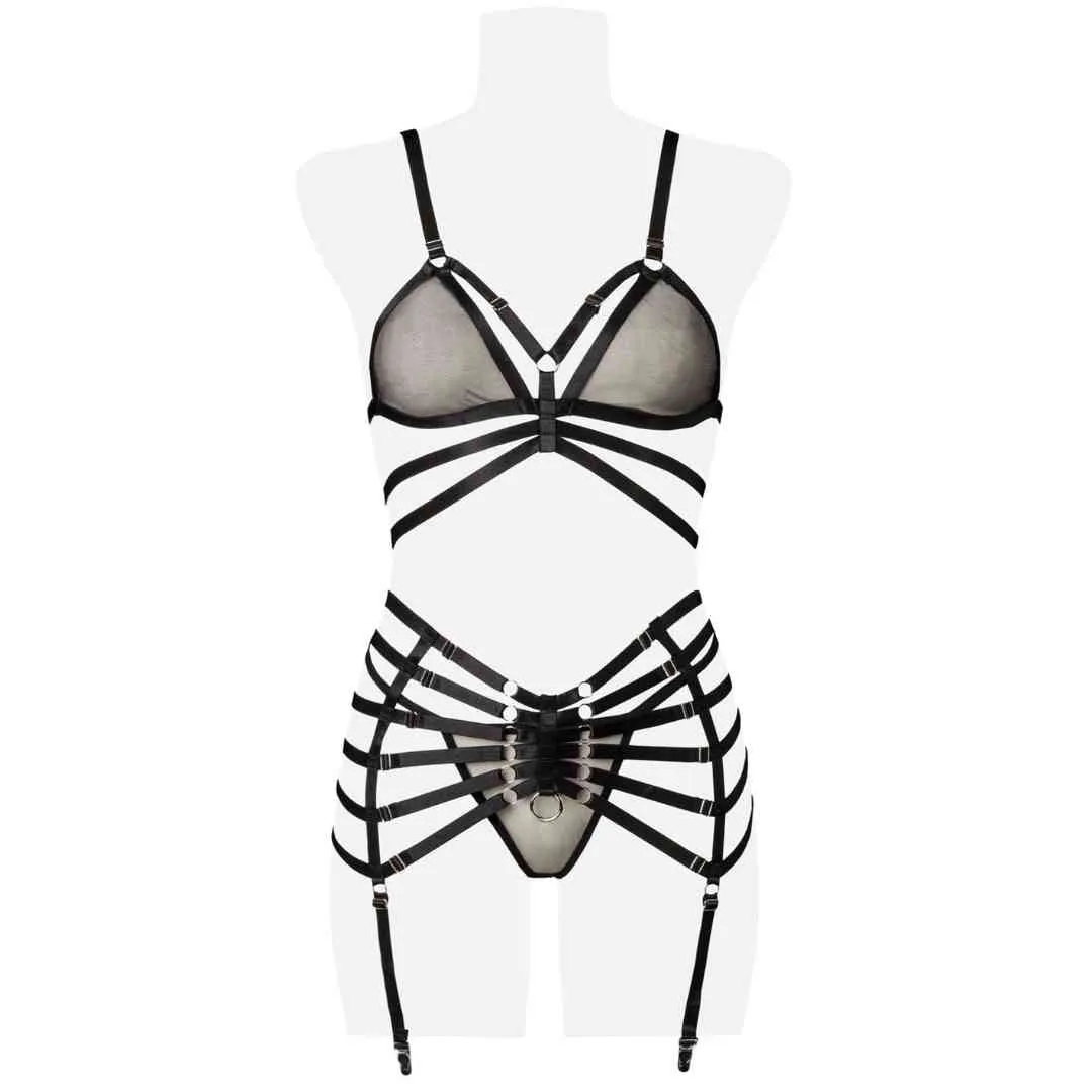 Straps-Set mit Netz-Einsätzen und Ketten – Bild 4