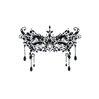 Schmucksticker Gesicht Maskerade schwarz Schmucksticker Gesicht Maskerade schwarz