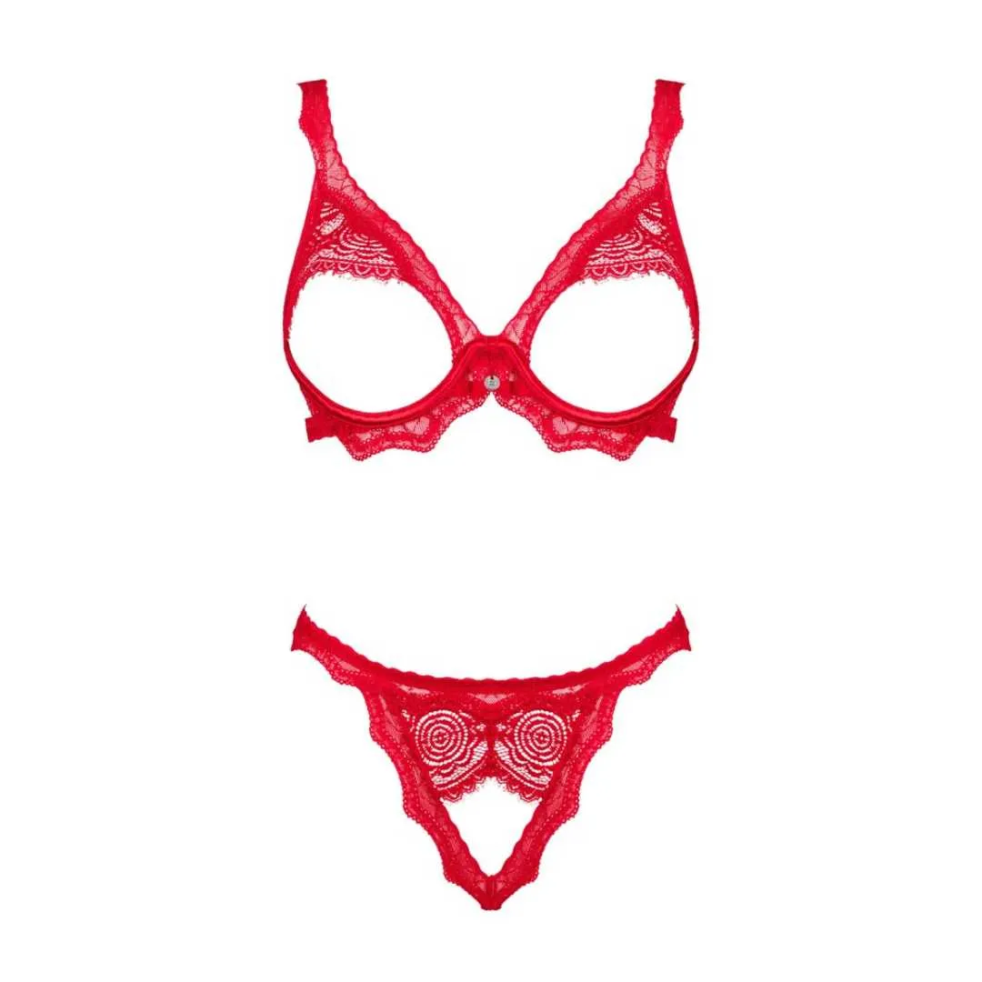 Ouvert-Set "Bergamore" mit offenem BH – Bild 4