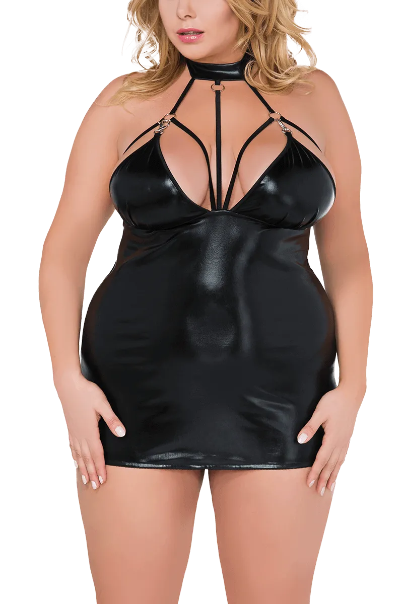 Wetlook Neckholder Chemise Plus Size Wetlook Neckholder Chemise Plus Size