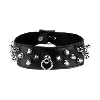 Breites Leder-Halsband mit Killernieten Breites Leder-Halsband mit Killernieten