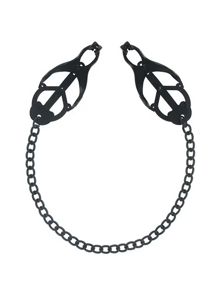 Master Series Monarch Noir: Nippelklemmen mit Kette, schwarz Master Series Monarch Noir: Nippelklemmen mit Kette, schwarz