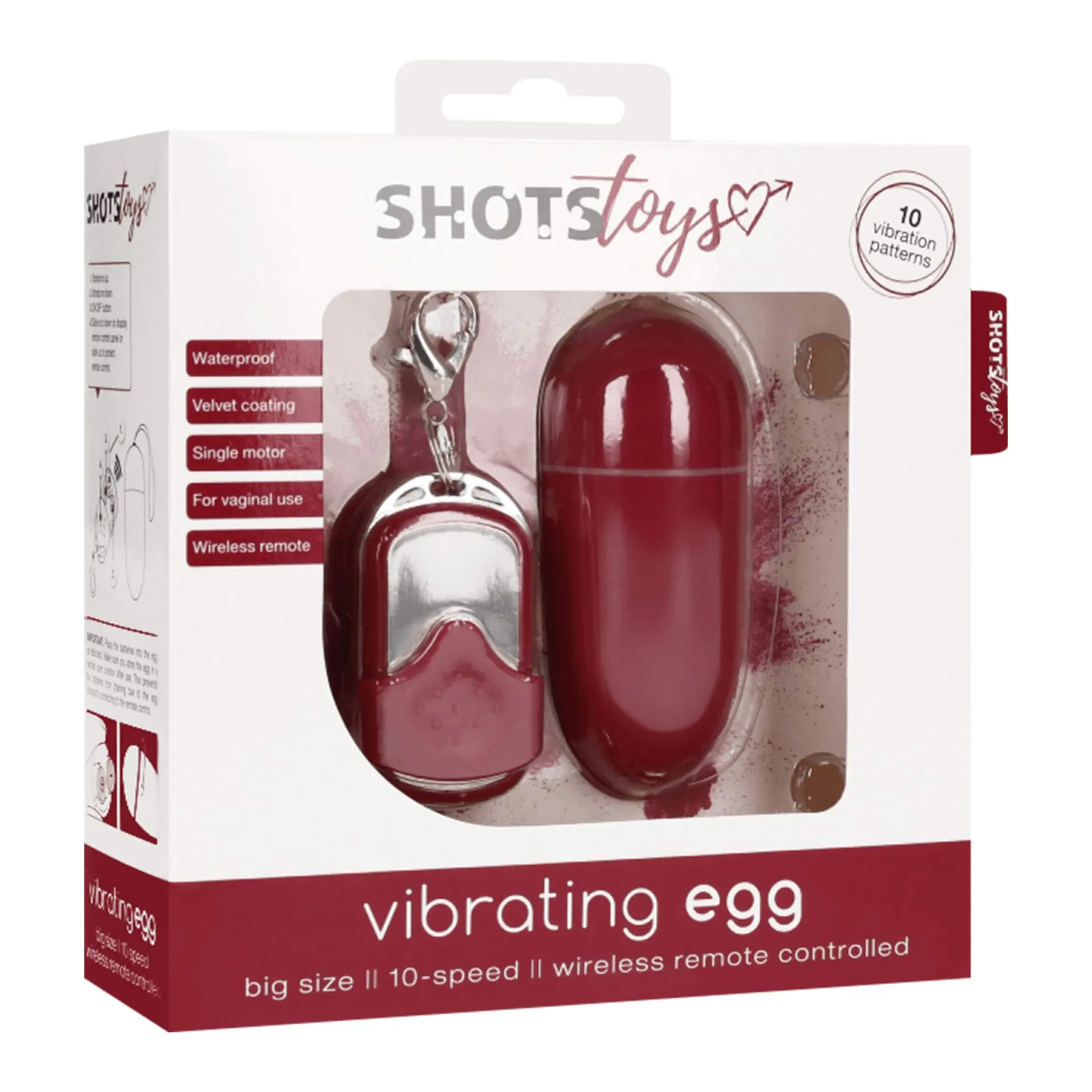 Vibrating 10 Speed Egg & Remote, 8 cm Vibrating 10 Speed Egg & Remote, 8 cm