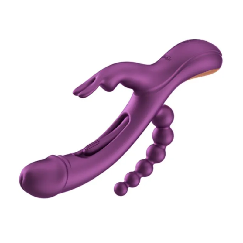 HoneyPlayBox - Trilux Kinky Finger Rabbit Vibrator - Lila – Bild 3
