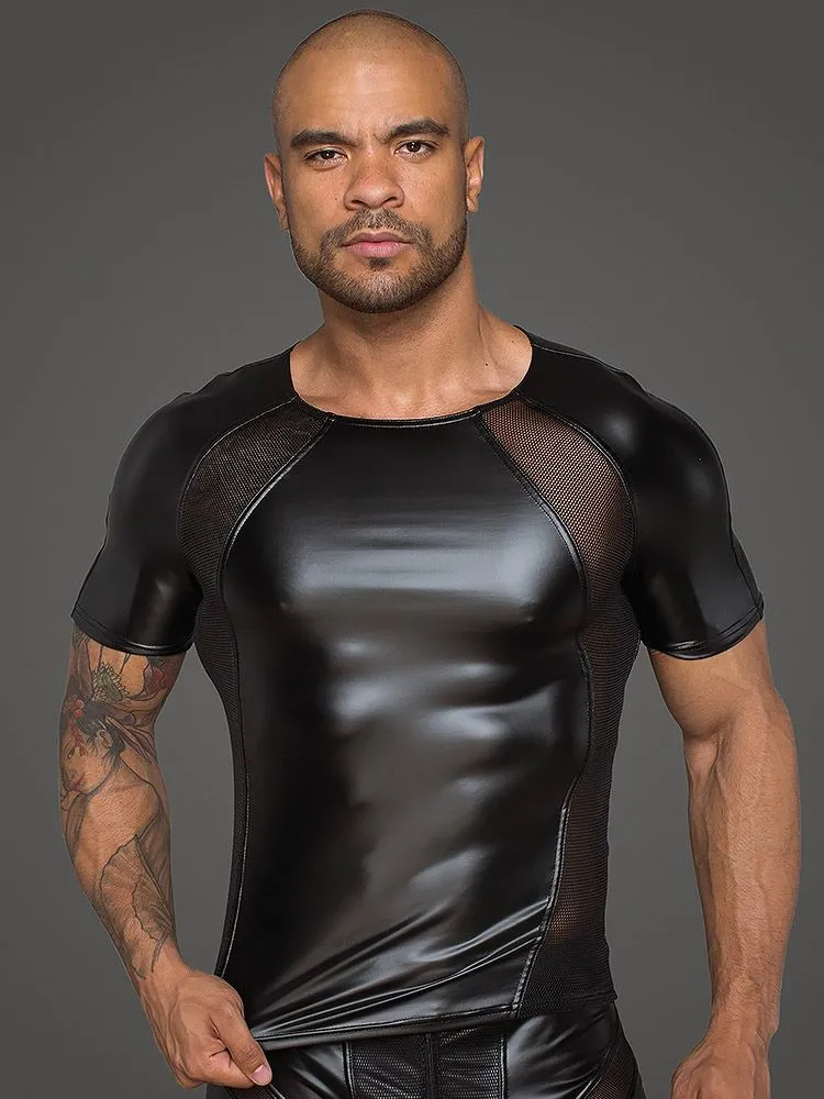 Noir Handmade: Wetlook-Netz-Shirt H056, schwarz (L) Noir Handmade: Wetlook-Netz-Shirt H056, schwarz (L)