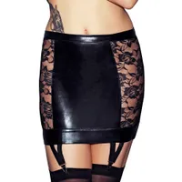 7-Heaven Lorena: Wetlook-Strapsrock, schwarz (XL) 7-Heaven Lorena: Wetlook-Strapsrock, schwarz (XL)