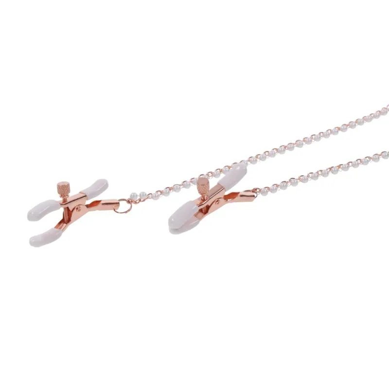 Sportsheets – S&M Peaches ‘n CreaMe Halsband mit Brustwarzenklemmen – Cream – Bild 3