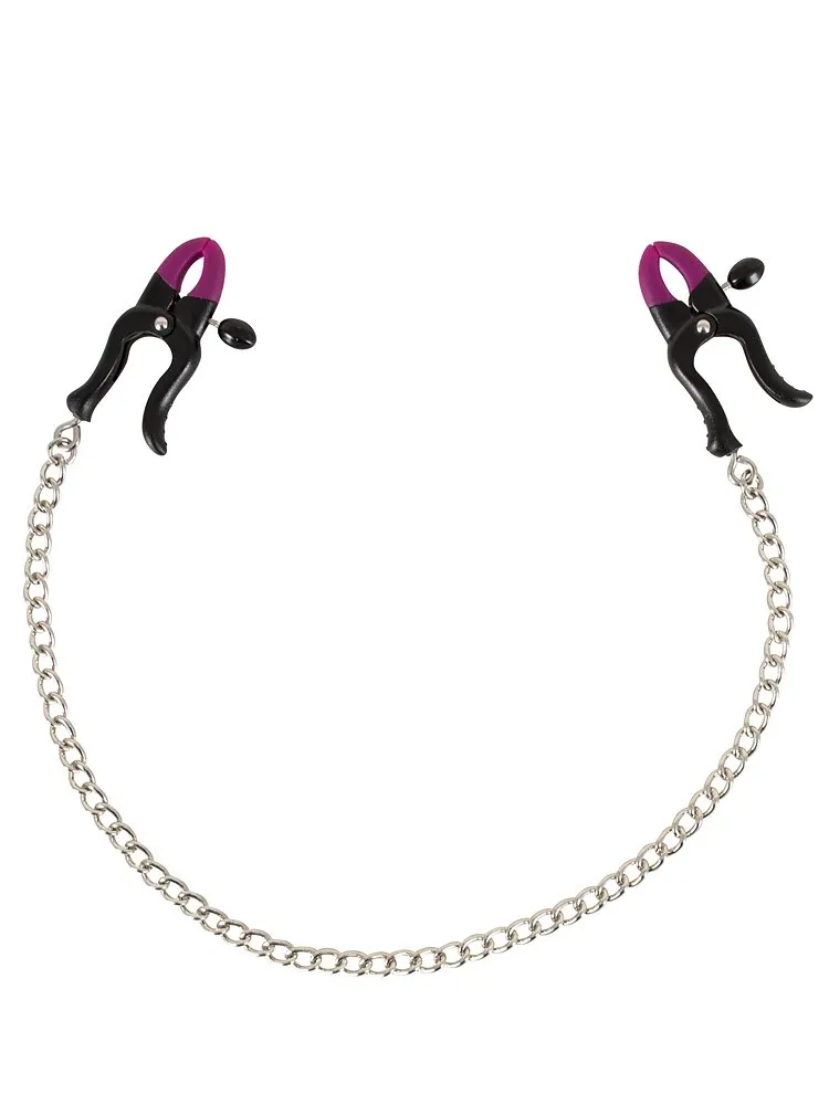 Bad Kitty Silikon-Nippelklemmen, schwarz/lila Bad Kitty Silikon-Nippelklemmen, schwarz/lila