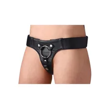 Strap U - Strap-on Harness aus Leder in Schwarz