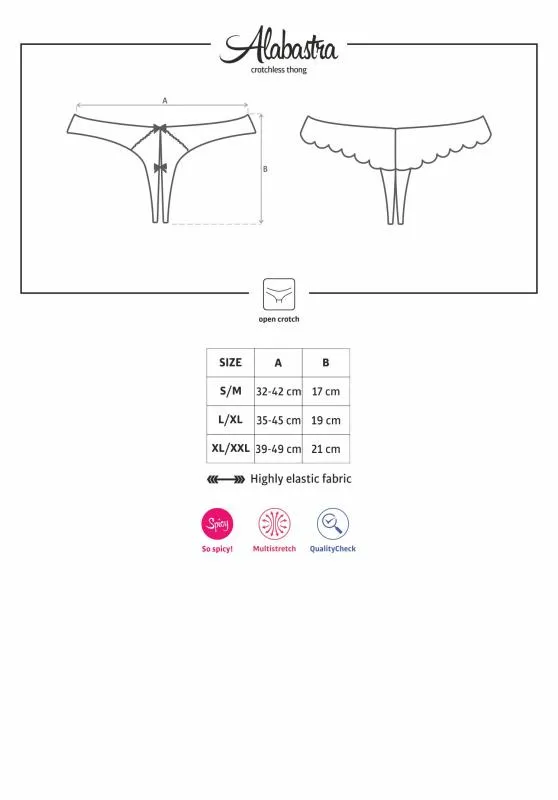 Alabastra Tanga mit offenem Schritt - Weiß – Bild 3