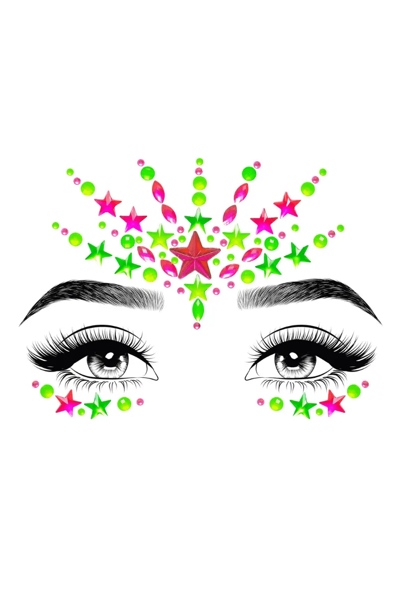 Schmucksticker Gesicht Neon Schmucksticker Gesicht Neon