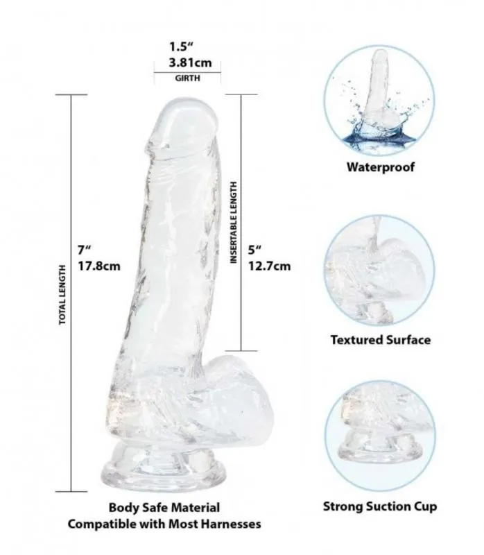 Crystal Addiction - Transparenter Dildo - 18 cm – Bild 2