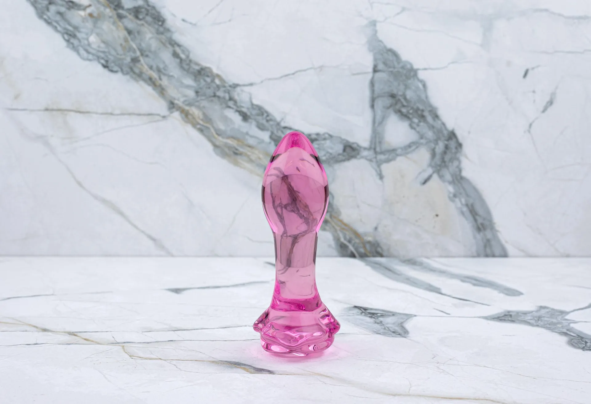 Gläs - Rosenknospe Glas Buttplug – Bild 2