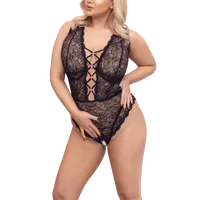 Spitzenbody mit Zierschnürung Plus Size Spitzenbody mit Zierschnürung Plus Size