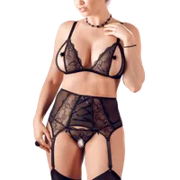 3tlg. Dessous Set Ouvert Plus Size 3tlg. Dessous Set Ouvert Plus Size