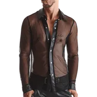 transparentes Hemd mit Netz und Wetlook transparentes Hemd mit Netz und Wetlook