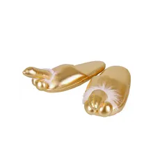 Plüsch-Hausschuhe: Penis, gold Plüsch-Hausschuhe: Penis, gold