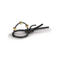 Mystim Pearly Pete Corona Strap: Elektro-Eichelring, schwarz/gold Mystim Pearly Pete Corona Strap: Elektro-Eichelring, schwarz/gold