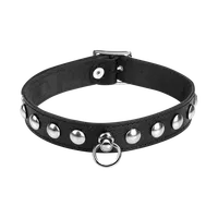 Leder-Halsband mit Rundnieten Leder-Halsband mit Rundnieten