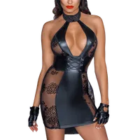 sexy Minikleid mit Flockstickerei sexy Minikleid mit Flockstickerei