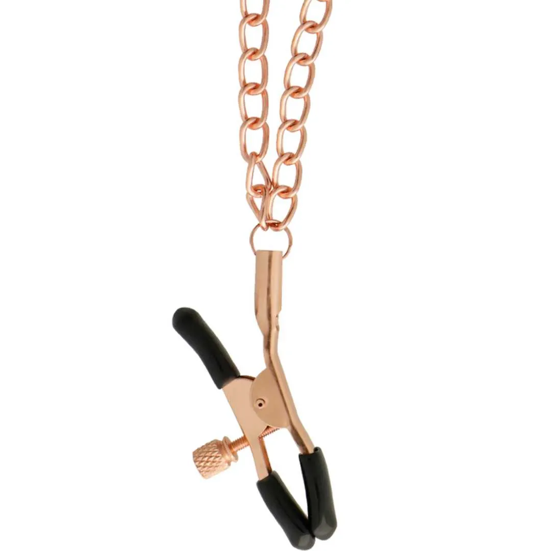 Halsband mit Nippelklemmen in Rosé-Gold – Bild 3