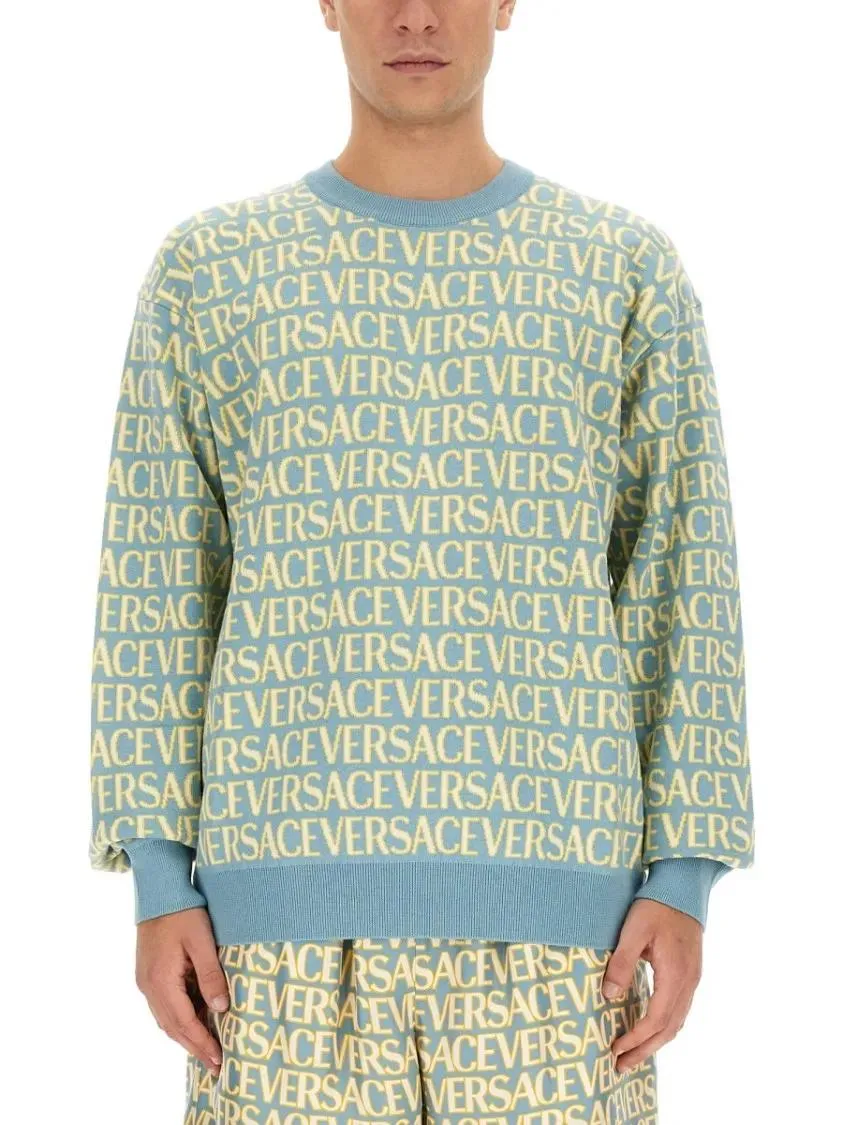 Versace - Allover Logo Jersey - Größe 48 - bunt Versace - Allover Logo Jersey - Größe 48 - bunt