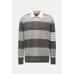 Thom Browne - Herren - Strickpolo grau gestreift Thom Browne - Herren - Strickpolo grau gestreift
