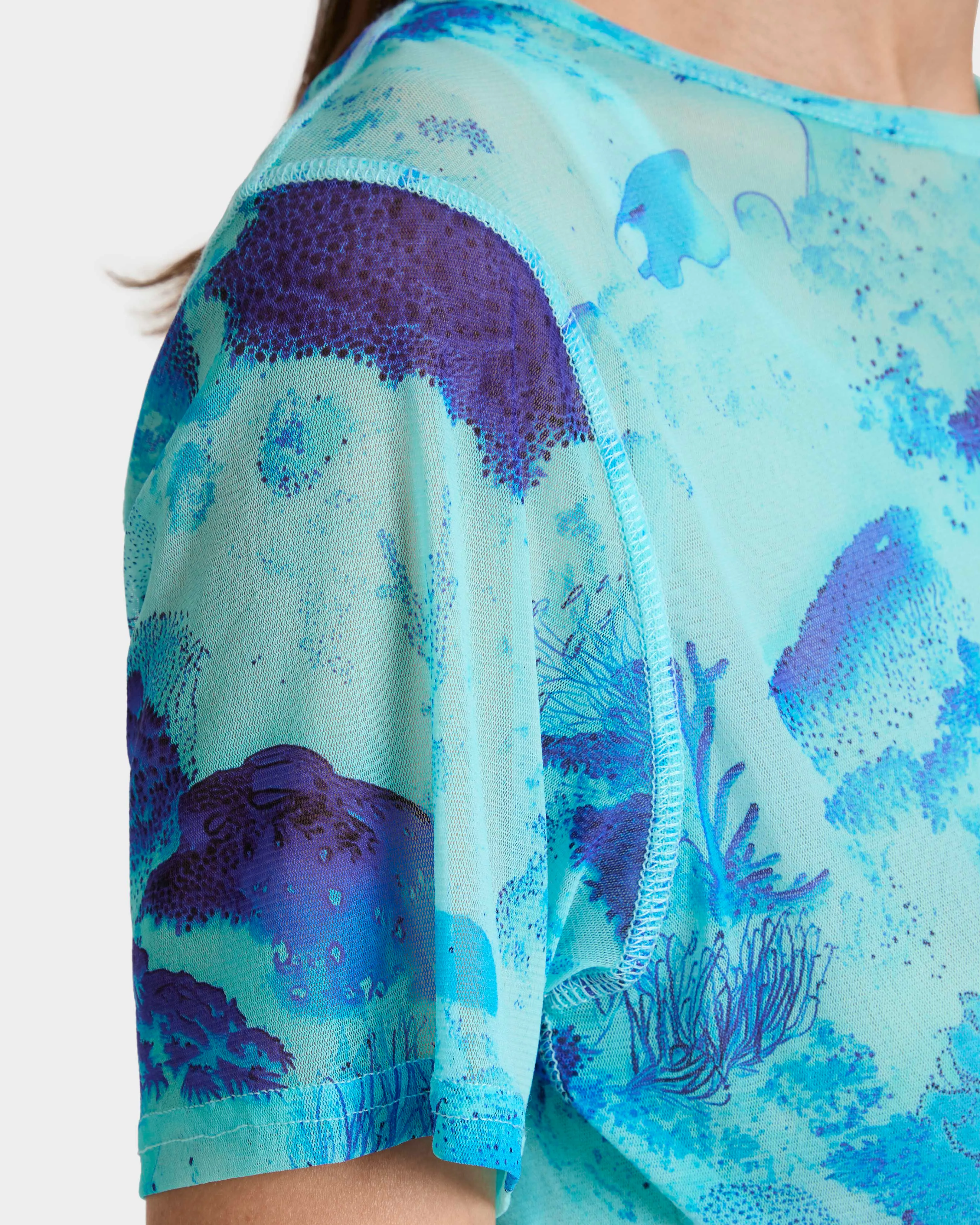 Vilebrequin - Coral Reef T-shirt Mit Tüll Für Damen - T-shirt - Lillie - Blau - Größe XS – Bild 5