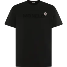 Moncler - Heren Flocked Logo T-Shirt Zwart - Größe M - schwarz Moncler - Heren Flocked Logo T-Shirt Zwart - Größe M - schwarz