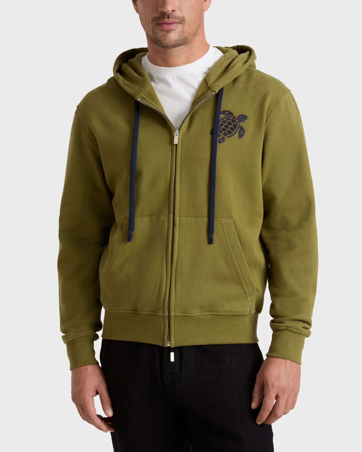 Vilebrequin - Baumwoll-cardigan Mit Durchgehendem Reißverschluss Und Großer Schildkrötenstickerei Für Herren - Sweatshirt - Malanti - Grün - Größe M – Bild 3