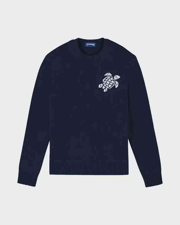 Vilebrequin - Turtle Rundhalspullover Aus Baumwolle Und Kaschmir Für Herren - Pullover - Payol - Blau - Größe M Vilebrequin - Turtle Rundhalspullover Aus Baumwolle Und Kaschmir Für Herren - Pullover - Payol - Blau - Größe M