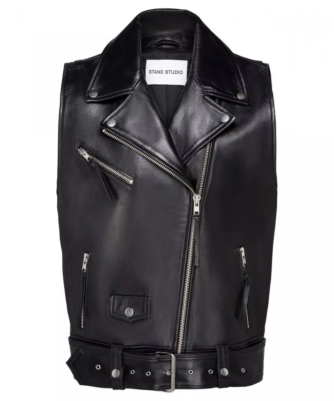 Stand Studio - STAND STUDIO Schwarze oversized Bikerweste - Größe S - multi Stand Studio - STAND STUDIO Schwarze oversized Bikerweste - Größe S - multi