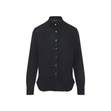 Canali - Pointed Collar Black Wool Formal Shirt - Größe XL - schwarz Canali - Pointed Collar Black Wool Formal Shirt - Größe XL - schwarz