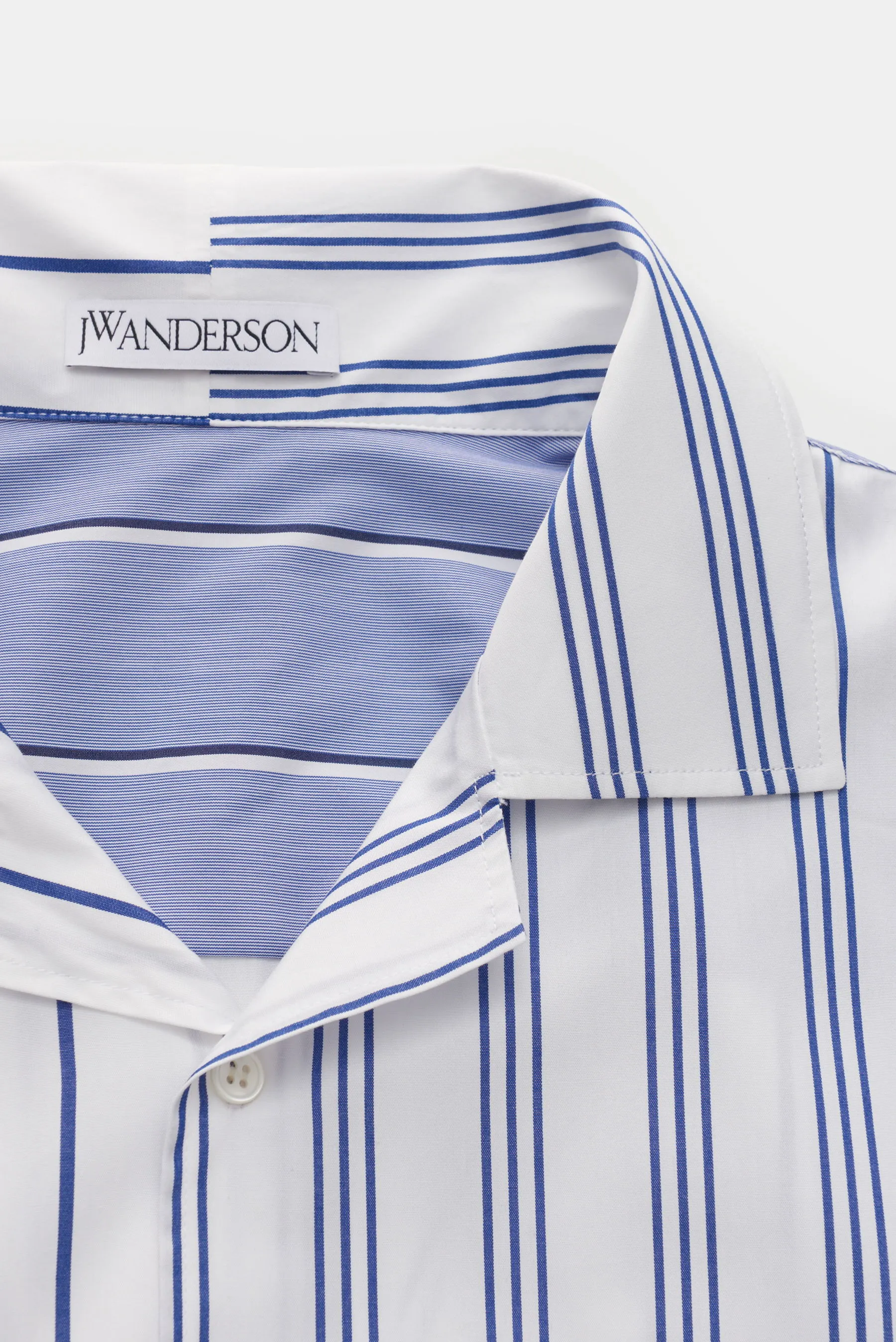 JW Anderson - Herren - Casual Hemd Kubanischer Kragen navy/rauchblau/weiß gestreift – Bild 2