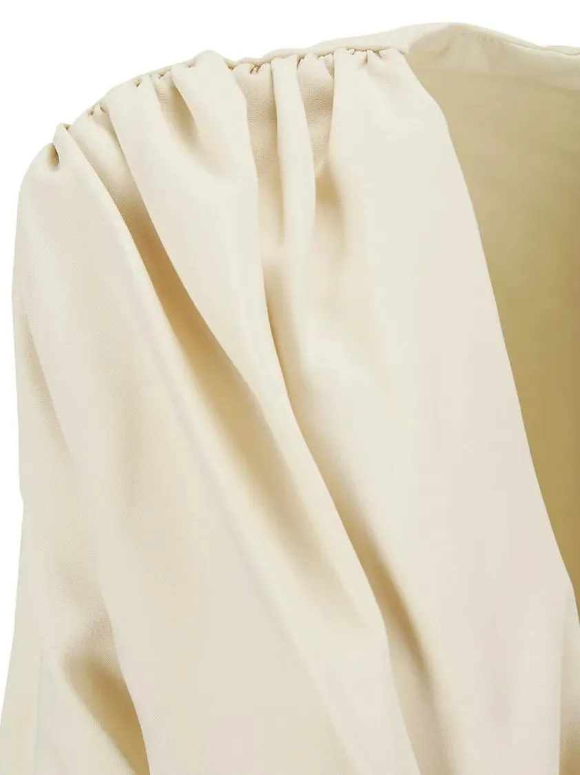 Az Factory - Beige Midi Dress With Deep V -Neck - Größe 38 - beige – Bild 2