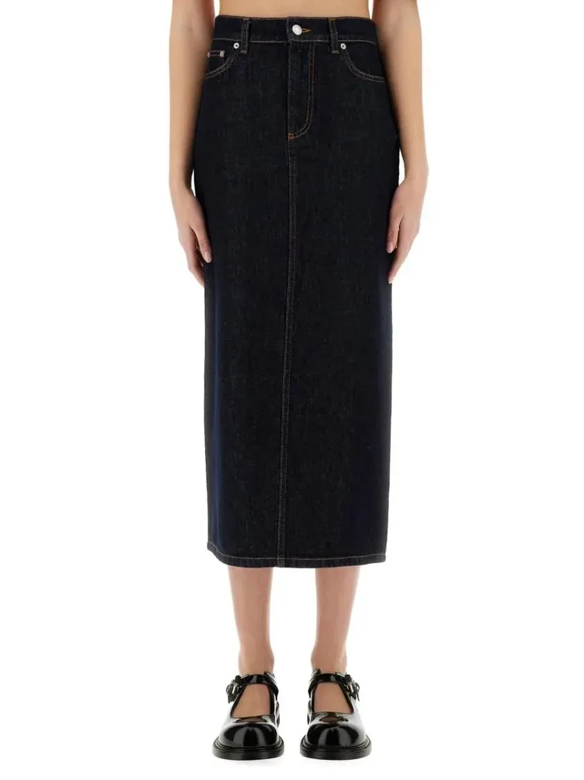 Moschino - Classic High-Waisted Long Denim Skirt - Größe 42 - blau Moschino - Classic High-Waisted Long Denim Skirt - Größe 42 - blau