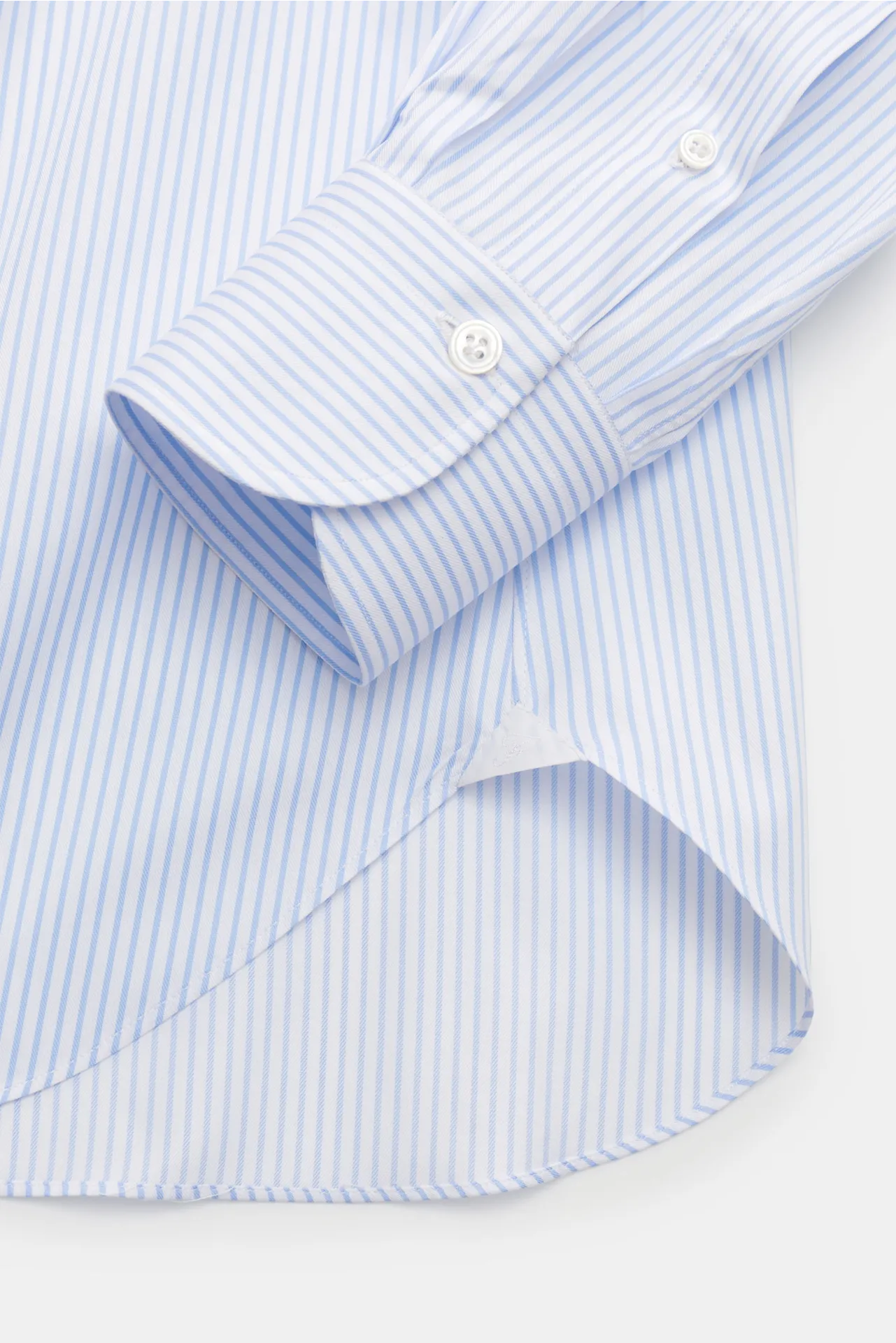 Finamore - Herren - Business Hemd 'Sergio Napoli' Haifisch-Kragen hellblau/weiß gestreift – Bild 3