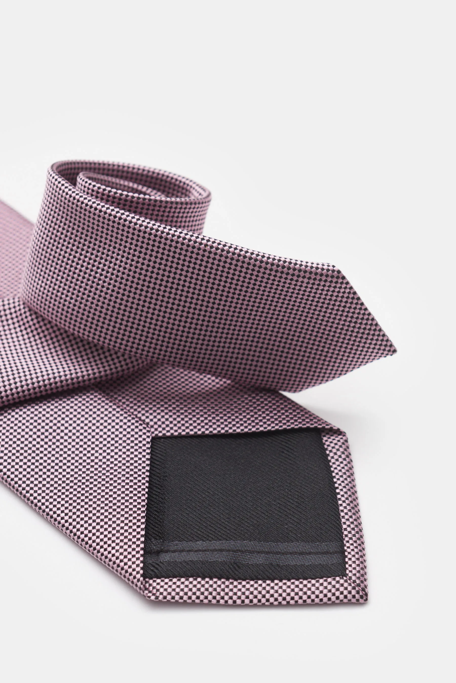 Zegna - Herren - Seidenkrawatte rosé/schwarz kariert – Bild 3