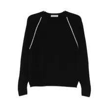 D. Exterior - Classic Black Sweater With Round Neckline And Long - Größe M - schwarz D. Exterior - Classic Black Sweater With Round Neckline And Long - Größe M - schwarz