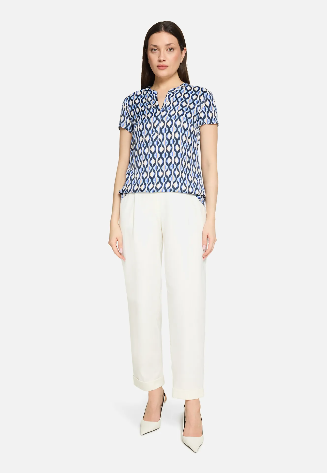 Satin-Bluse mit Print