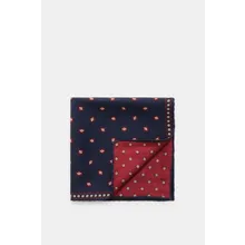 Brunello Cucinelli - Herren - Seiden-Einstecktuch dunkelblau/rot gemustert Brunello Cucinelli - Herren - Seiden-Einstecktuch dunkelblau/rot gemustert