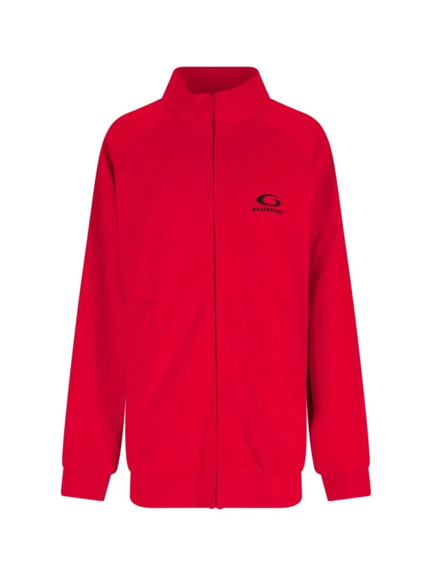 Balenciaga - Zip-Up Logo Sweatshirt – Red - Größe 38 - rot Balenciaga - Zip-Up Logo Sweatshirt – Red - Größe 38 - rot