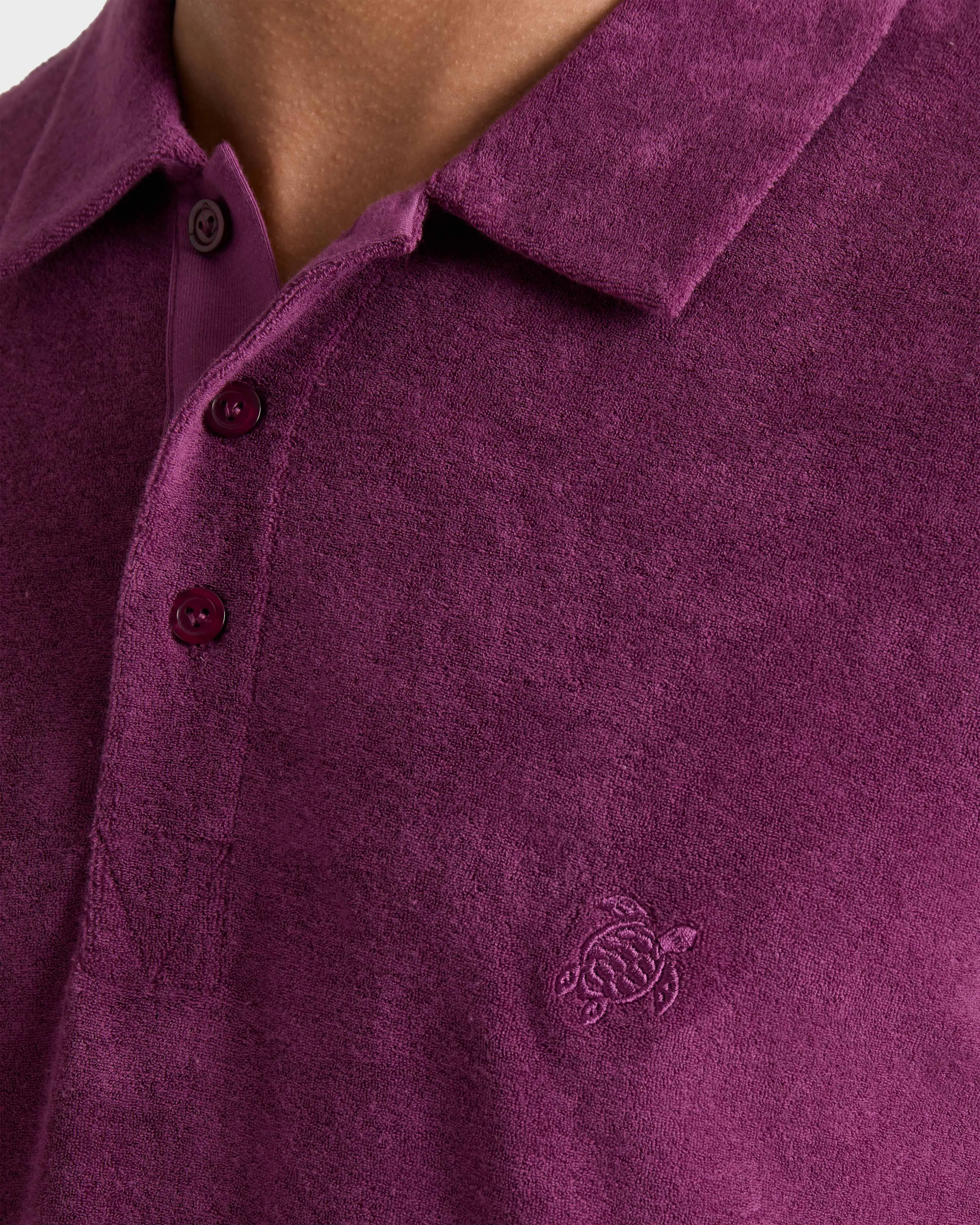 Vilebrequin - Solid Frottee-polohemd Für Herren - Polohemd - Phoenix - Violett - Größe L – Bild 5