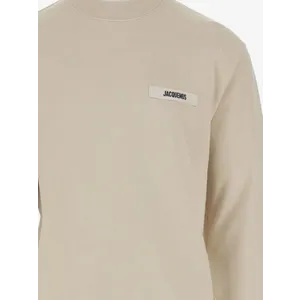 Jacquemus - Beige Crew Neck Sweatshirt With Grosgrain Detailin - Größe S - beige
