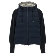Brunello Cucinelli - Two-Material Puffer Jacket - Größe 44 - blau Brunello Cucinelli - Two-Material Puffer Jacket - Größe 44 - blau